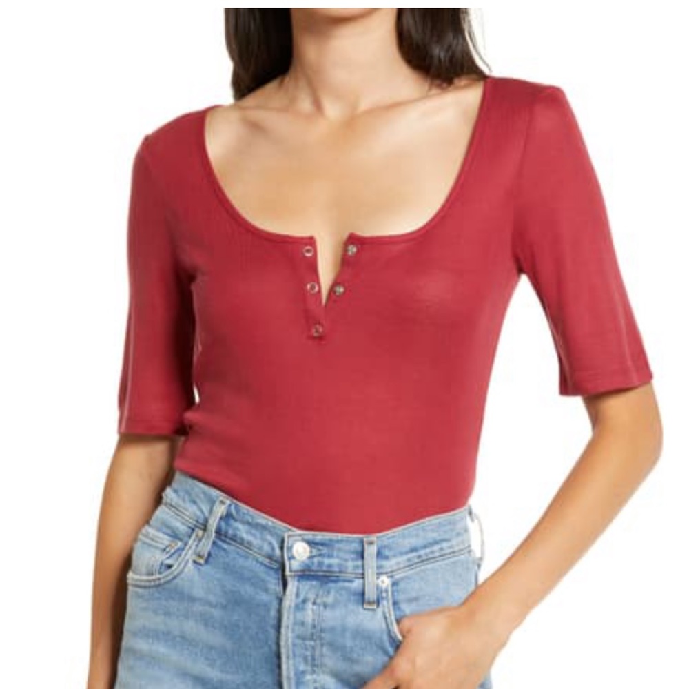 Vero Moda 1/2 Button Front Top NWT